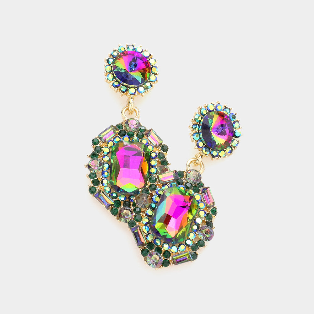 Madeline Love Vitrail Medium Emerald Cut Crystal Evening Earrings