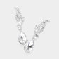 Madeline Love Silver Teardrop Stone Dangle Evening Earrings