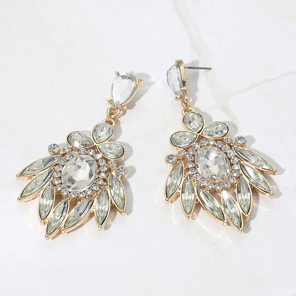 Madeline Love Gold Multi Stone Evening Earrings
