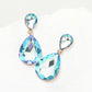 Madeline Love Blue Crystal Double Teardrop Evening Earrings