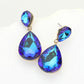 Madeline Love Blue Crystal Double Teardrop Evening Earrings