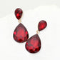 Madeline Love Red Crystal Double Teardrop Evening Earrings