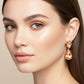 Madeline Love Peach Crystal Double Teardrop Evening Earrings