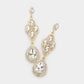Madeline Love Gold Teardrop Stone Accented Dangle Evening Earrings