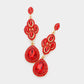 Madeline Love Siam Teardrop Stone Accented Dangle Evening Earrings