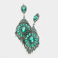 Madeline Love Emerald Oval Crystal Rhinestone Flame Evening Earrings