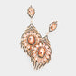 Madeline Love Black Diamond, Peach Oval Crystal Rhinestone Flame Evening Earrings