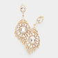 Madeline Love Gold Oval Crystal Rhinestone Flame Evening Earrings
