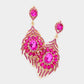 Madeline Love Fuchsia Oval Crystal Rhinestone Flame Evening Earrings