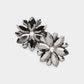 Madeline Love Black, Hematite Marquise Stone Cluster Flower Evening Earrings