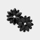 Madeline Love Black, Jet Black Marquise Stone Cluster Flower Evening Earrings