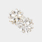 Madeline Love Clear, Gold Marquise Stone Cluster Flower Evening Earrings