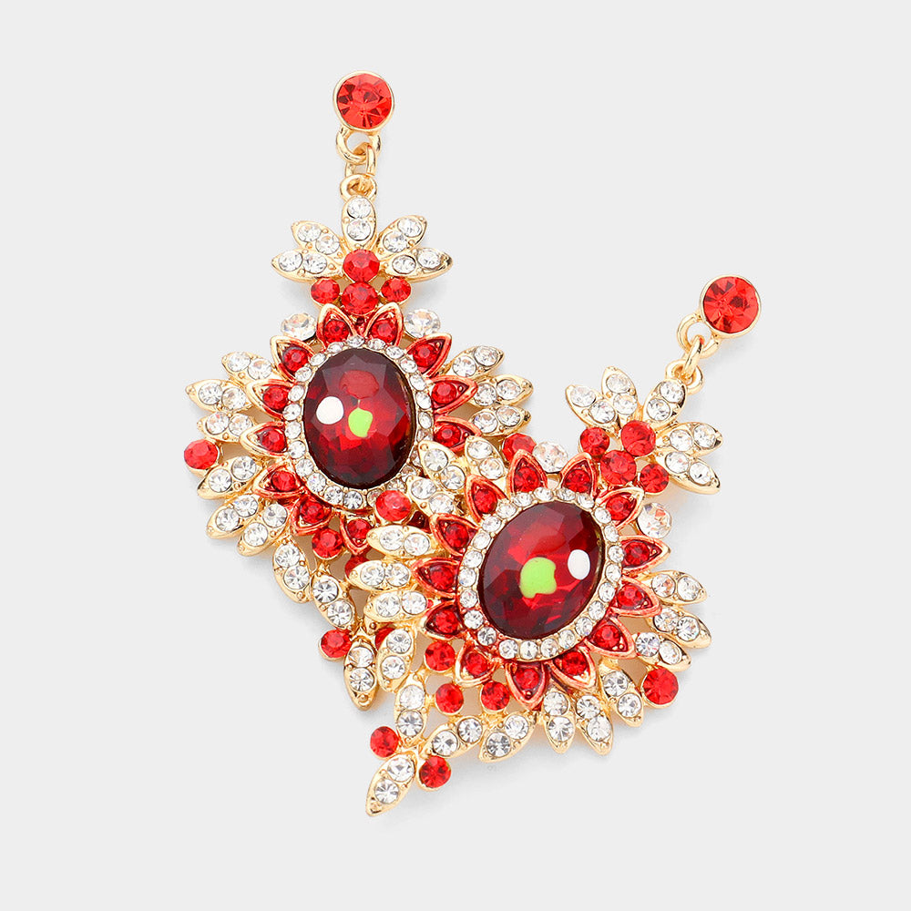 Madeline Love Gold, Siam Sunflower Drop Evening Earrings