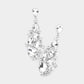 Madeline Love Silver Round Teardrop Stone Cluster Dangle Evening Earrings