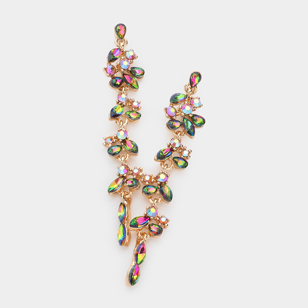 Madeline Love Default Marquise Round Strone Cluster Dropdown Evening Earrings