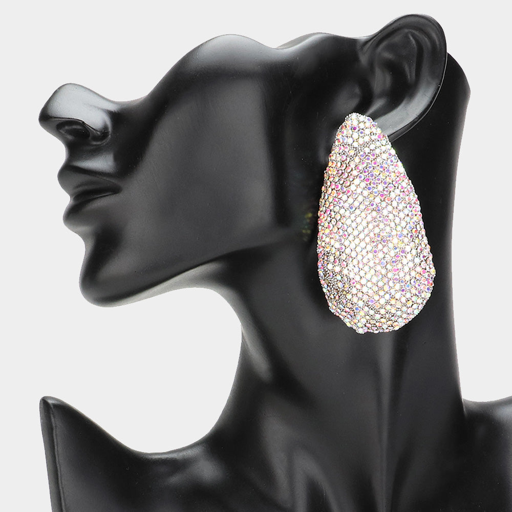 Madeline Love AB Oversized Bling Teardrop Evening Earrings