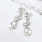 Madeline Love Clear, Silver Glass Stone Cluster Embellished Drop Dangle Evening Earrings