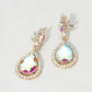 Madeline Love AB, Gold Teardrop Crystal Drop Evening Earrings
