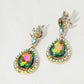 Madeline Love Gold, Vitrail Medium Teardrop Crystal Drop Evening Earrings