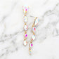 Madeline Love AB, Gold Teardrop Crystal Drop Evening Earrings