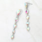 Madeline Love AB, Rhodium Teardrop Crystal Drop Evening Earrings