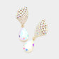 Madeline Love AB, Gold Crystal rhinestone teardrop evening earrings