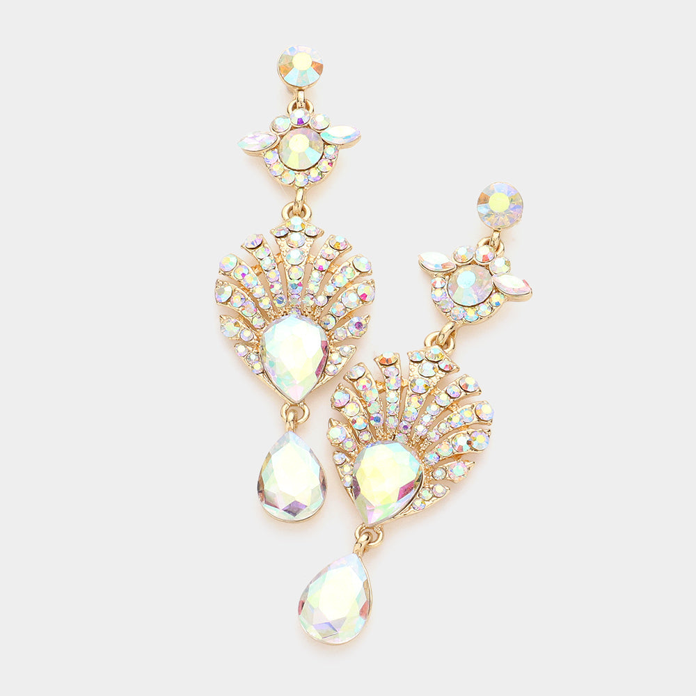 Madeline Love AB, Gold Regal Peacock Drop Earrings