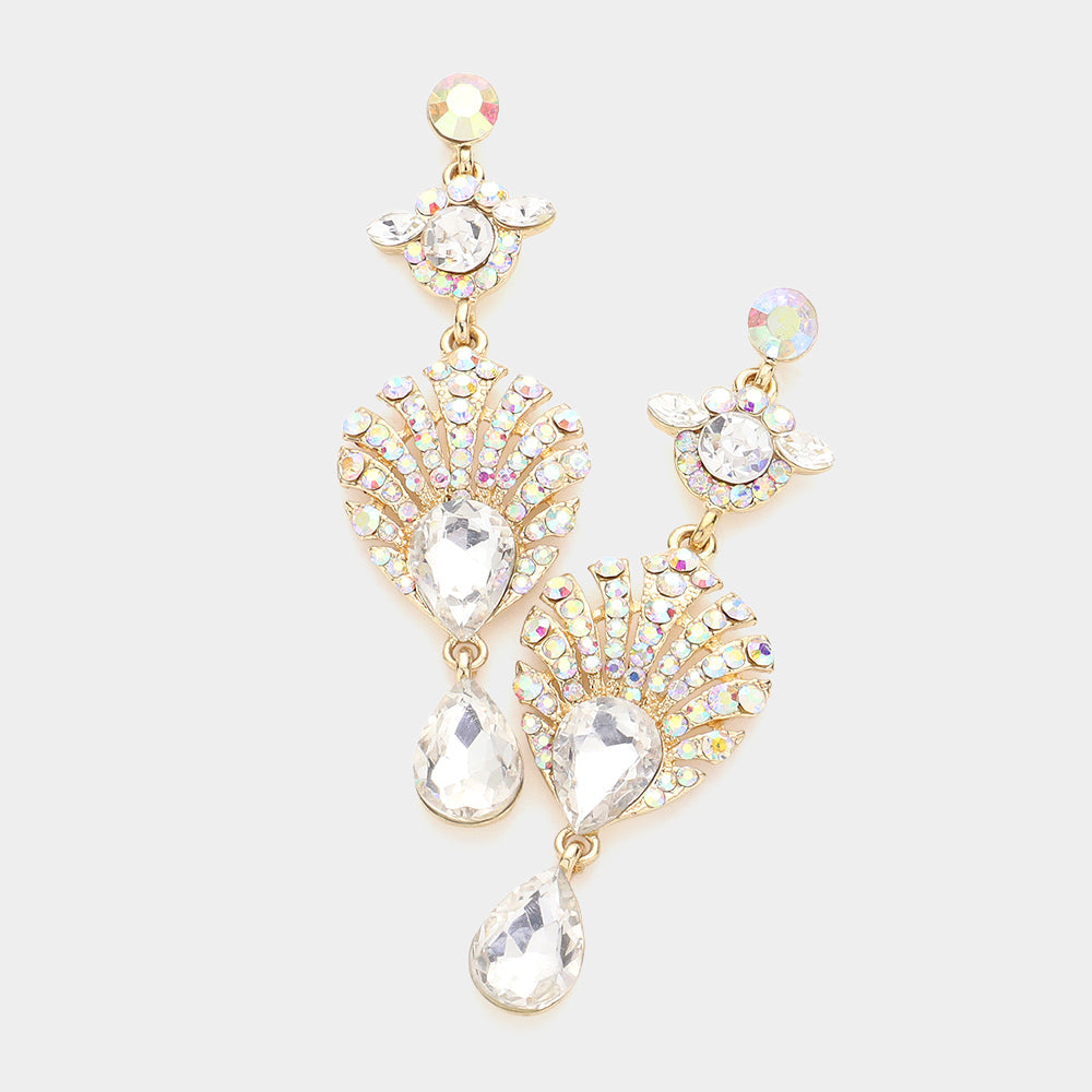 Madeline Love Gold Regal Peacock Drop Earrings