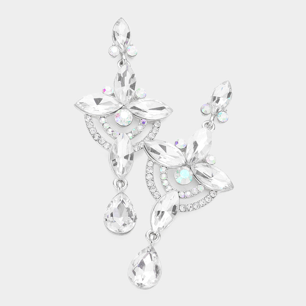Madeline Love Rhodium Regal Chandelier Drop Earrings