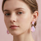 Madeline Love Gold, Lavender, Opal Teardrop Crystal Drop Evening Earrings