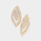 Madeline Love Clear, Gold Rhinestone Pave Evening Earrings