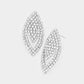 Madeline Love Clear, Silver Rhinestone Pave Evening Earrings