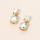 Madeline Love AB, Gold Double Round Stone Drop Earrings