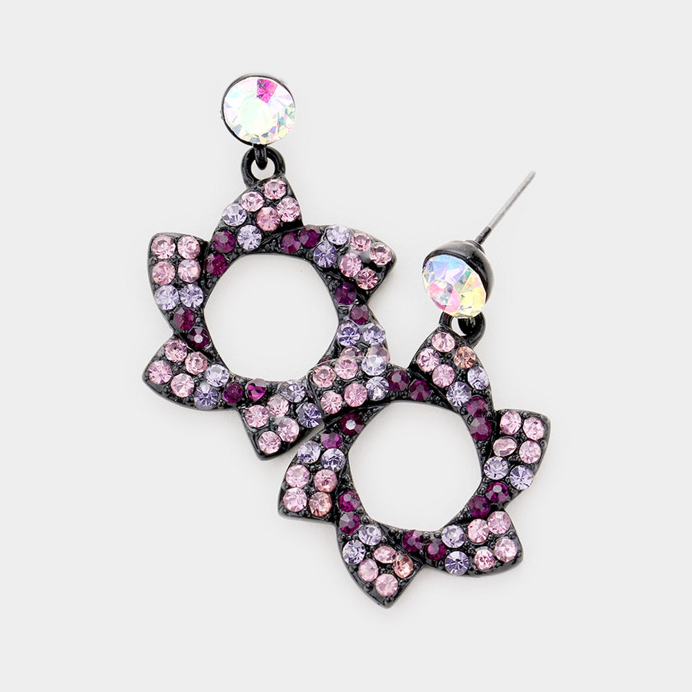 Madeline Love AB, Amethyst , Black, Tanzanite Crystal pinwheel earrings