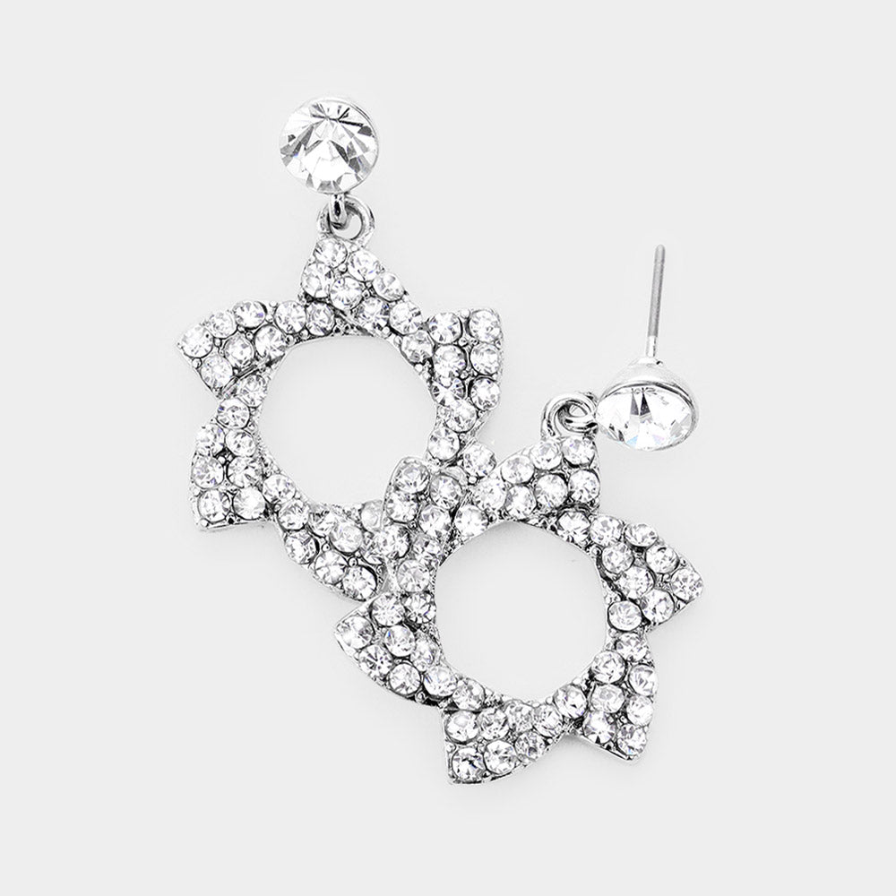 Madeline Love Clear, Rhodium Crystal pinwheel earrings