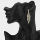 Madeline Love Clear, Gold Rhinestone Pave Tiered Drop Evening Earrings