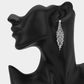 Madeline Love Clear, Silver Rhinestone Pave Tiered Drop Evening Earrings
