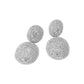 Madeline Love Clear, Rhodium Bold Rhinestone Pave Oval Dome Drop Statement Earrings - desc