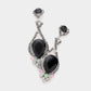 Madeline Love Black Crystal rhinestone teardrop evening earrings