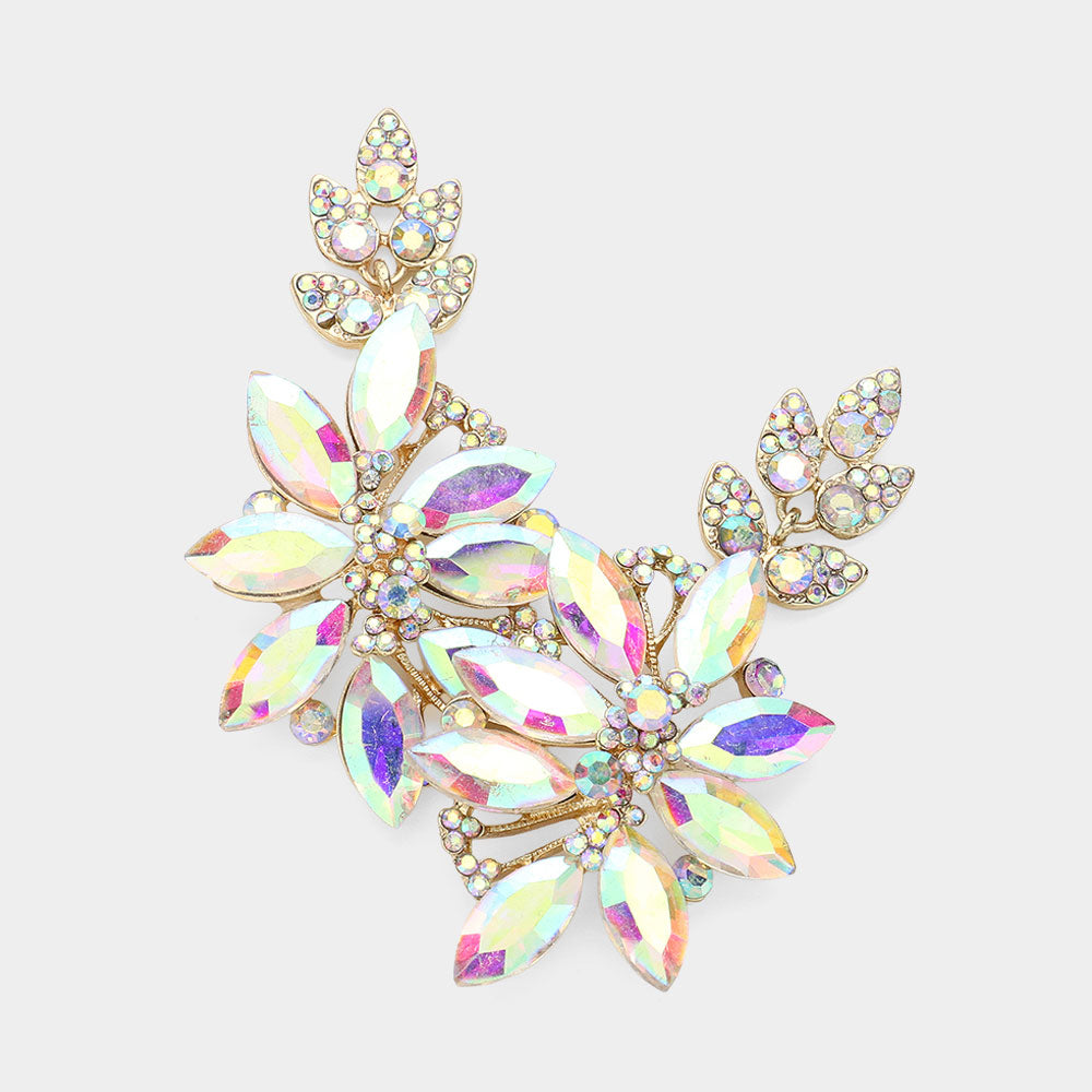 Madeline Love AB, Gold Glass Petal Evening Earrings