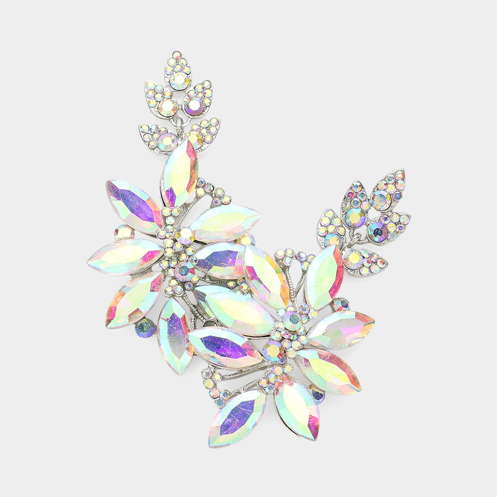 Madeline Love AB, Rhodium Glass Petal Evening Earrings