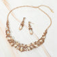 Madeline Love Gold, Lt Col Topaz Marquise Stone Cluster Embellished Evening Necklace