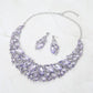 Madeline Love Light, Purple , Silver Marquise Stone Cluster Embellished Evening Necklace