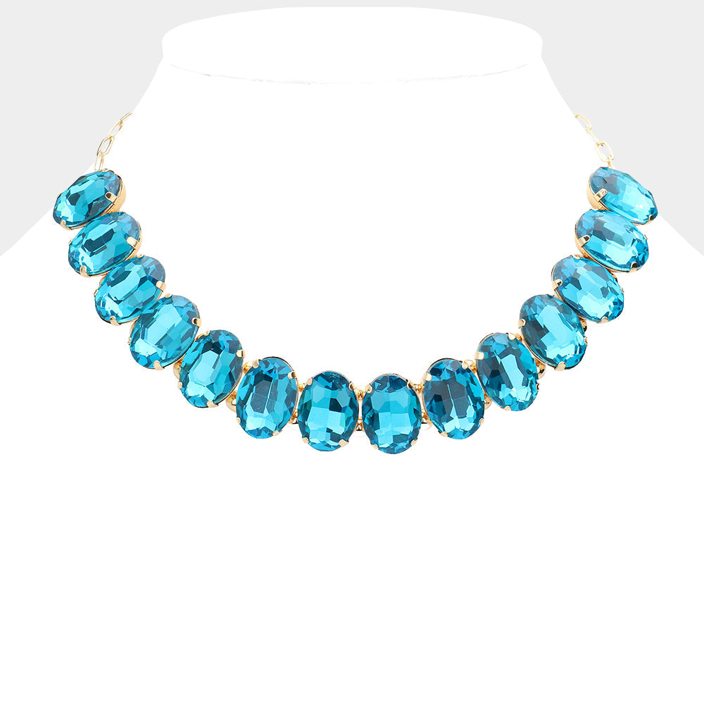 Madeline Love Turquoise Oval Stone Evening Necklace