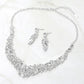 Madeline Love Clear, Silver Marquise Stone Cluster Embellished Evening Necklace