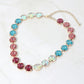 Madeline Love Multi Multiolor Round Stone Cluster Link Evening Necklace