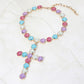 Madeline Love Blue, Multi, Opal Round Crystal Cross Pendant Statement Evening Necklace