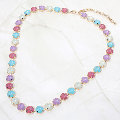Madeline Love Multi Round Faceted Gem Link Statement Necklace