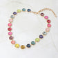 Madeline Love Multi Multiolor Round Stone Cluster Link Evening Necklace