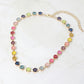 Madeline Love Multi Multiolor Round Stone Cluster Link Evening Necklace